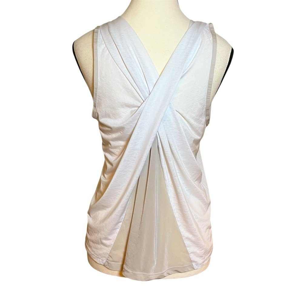 Lululemon Crossover Tank Burnout Mesh Stretch Insert White 18” 8 no tag Twist